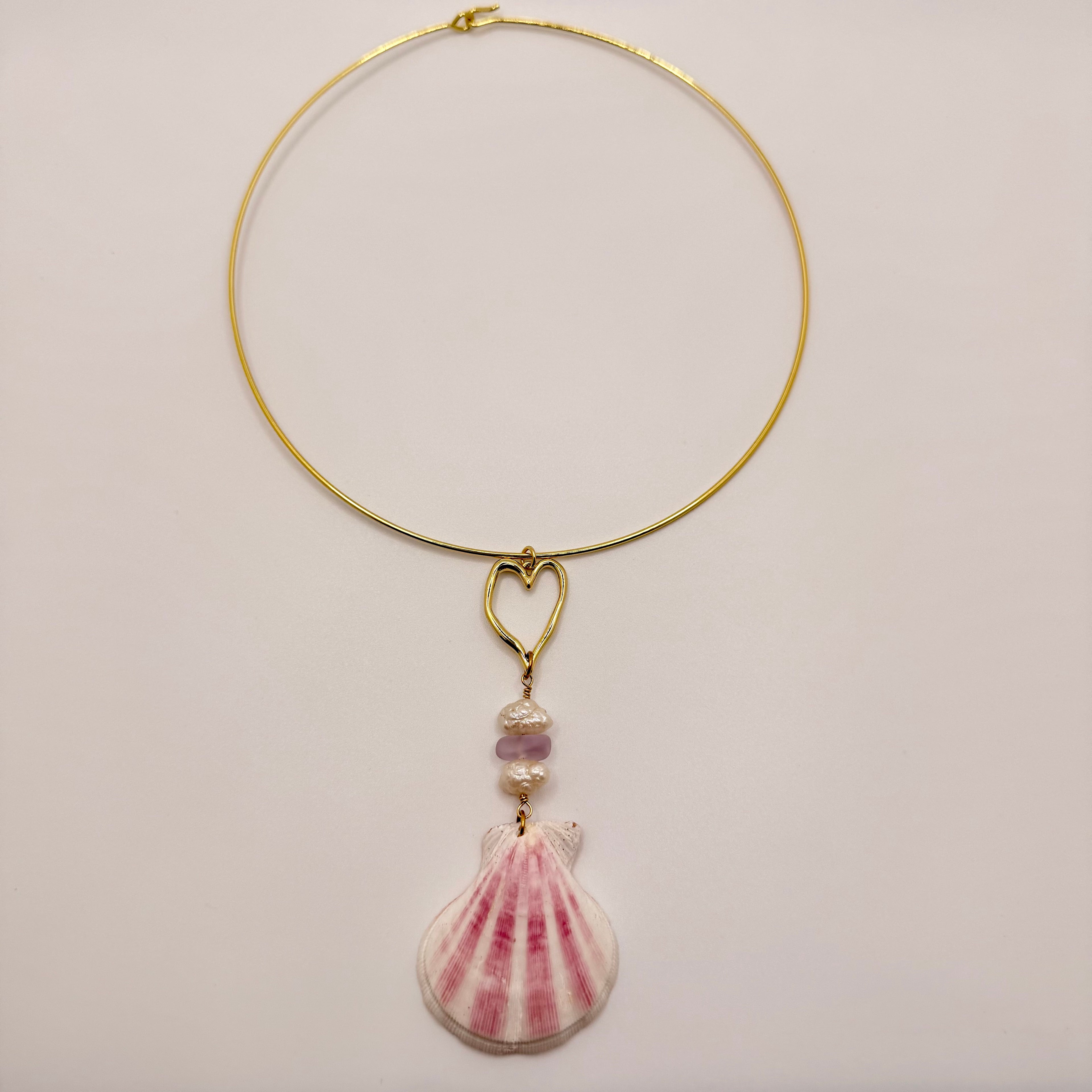 Blushing Tide Heart Choker