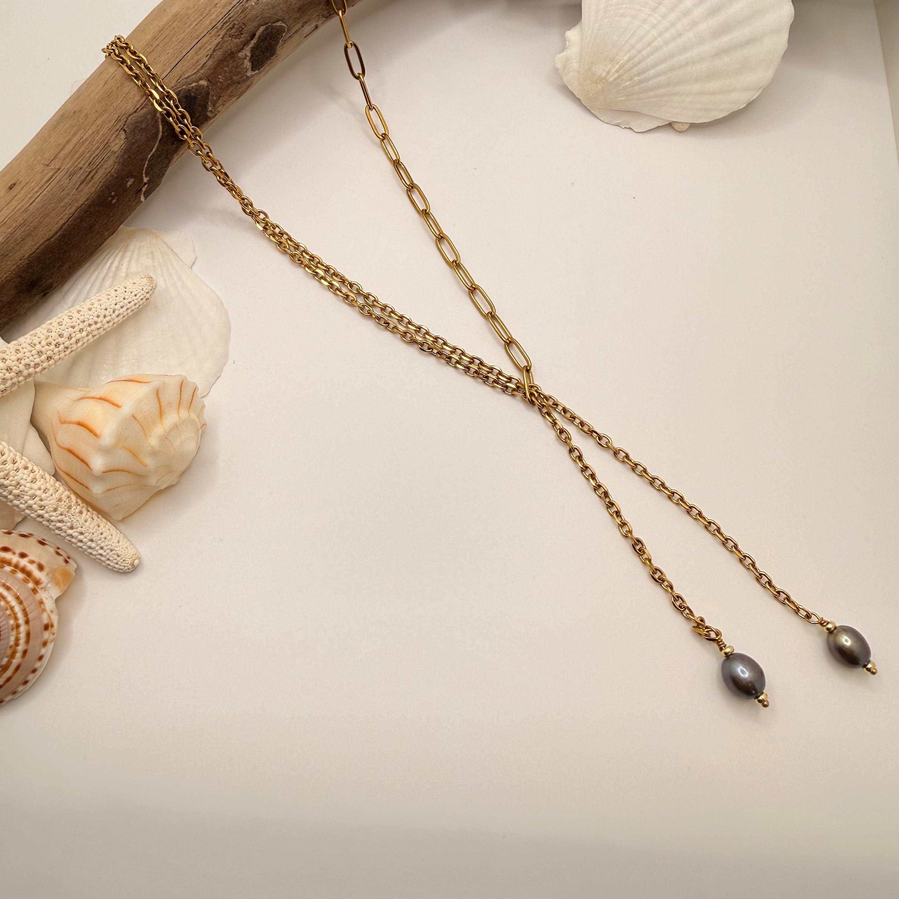 Deep Water Pearl Lariat