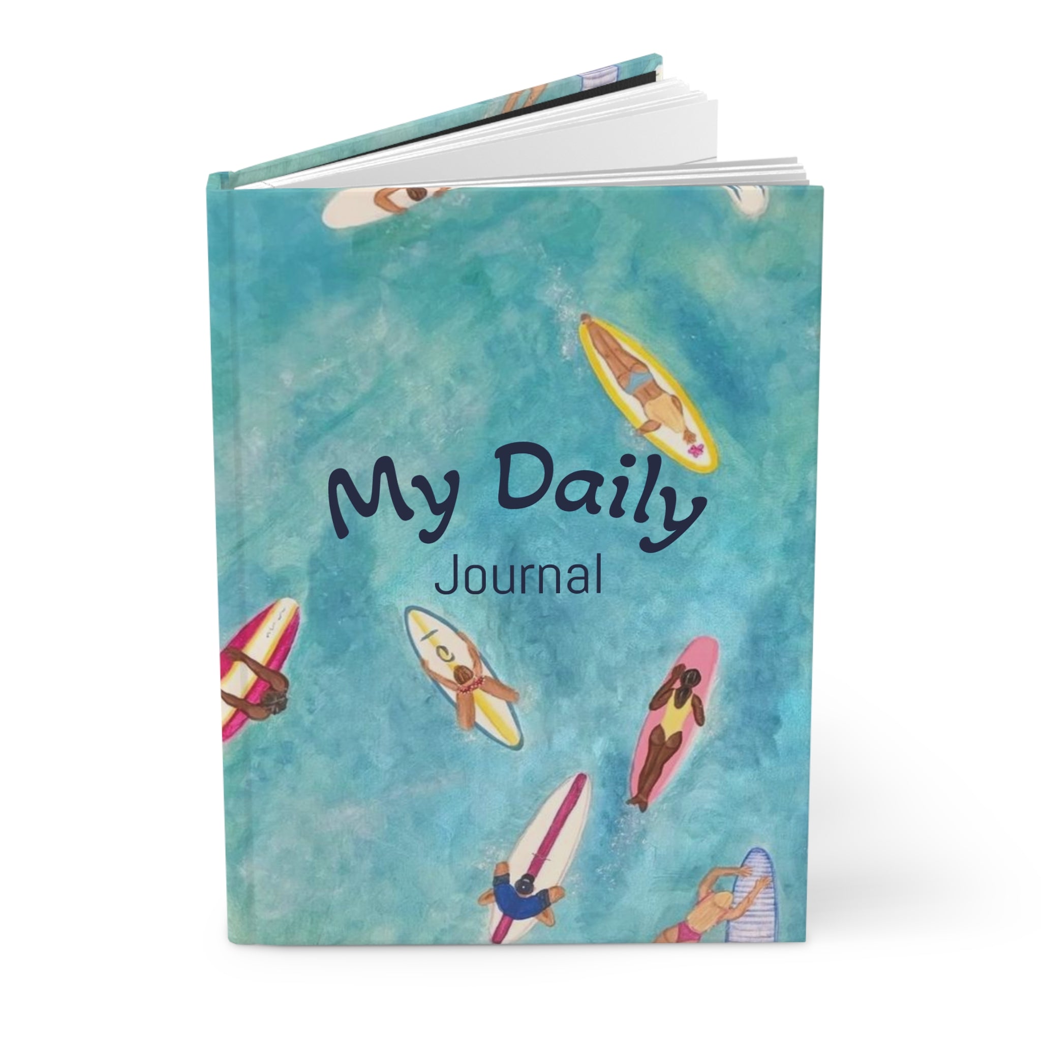 Surfboard Beach Scene Hardcover Journal | My Daily Journal