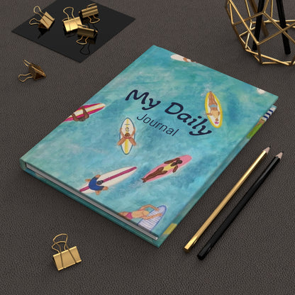 Surfboard Beach Scene Hardcover Journal | My Daily Journal