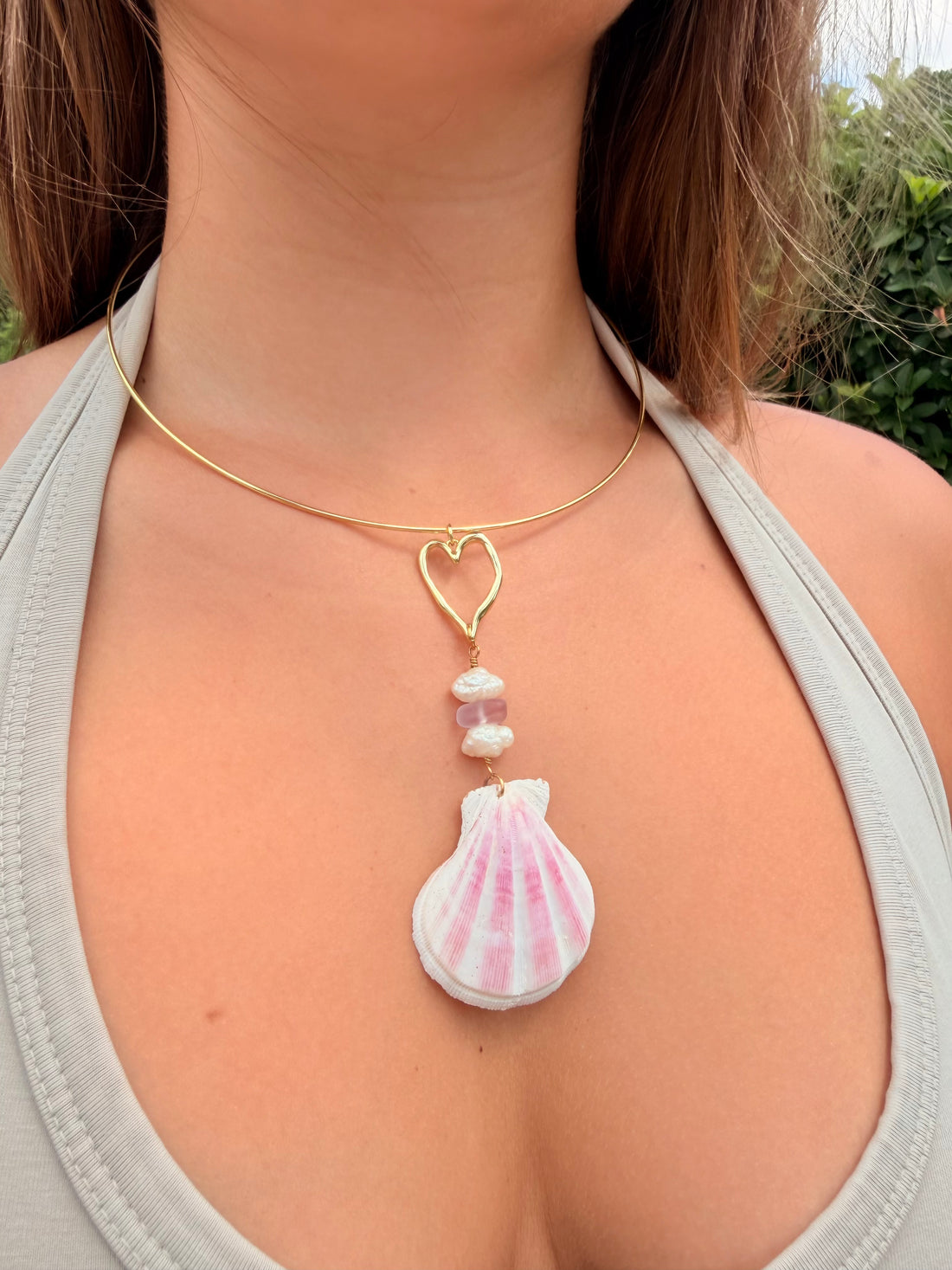 Blushing Tide Heart Choker