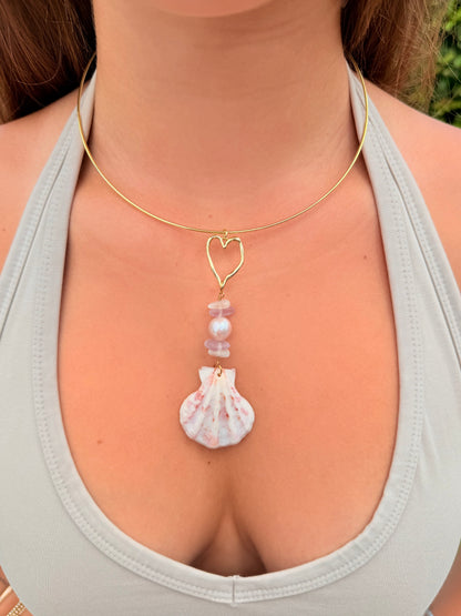 Blushing Tide Heart Choker