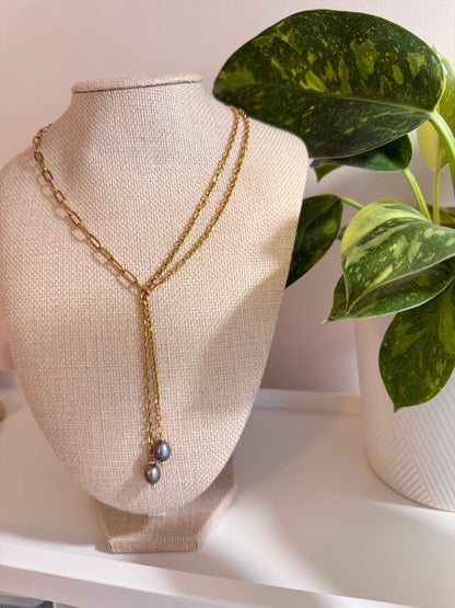 Deep Water Pearl Lariat