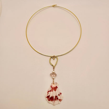 Blushing Tide Heart Choker