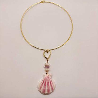 Blushing Tide Heart Choker