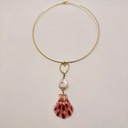 Blushing Tide Heart Choker