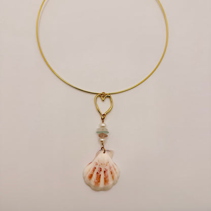 Blushing Tide Heart Choker