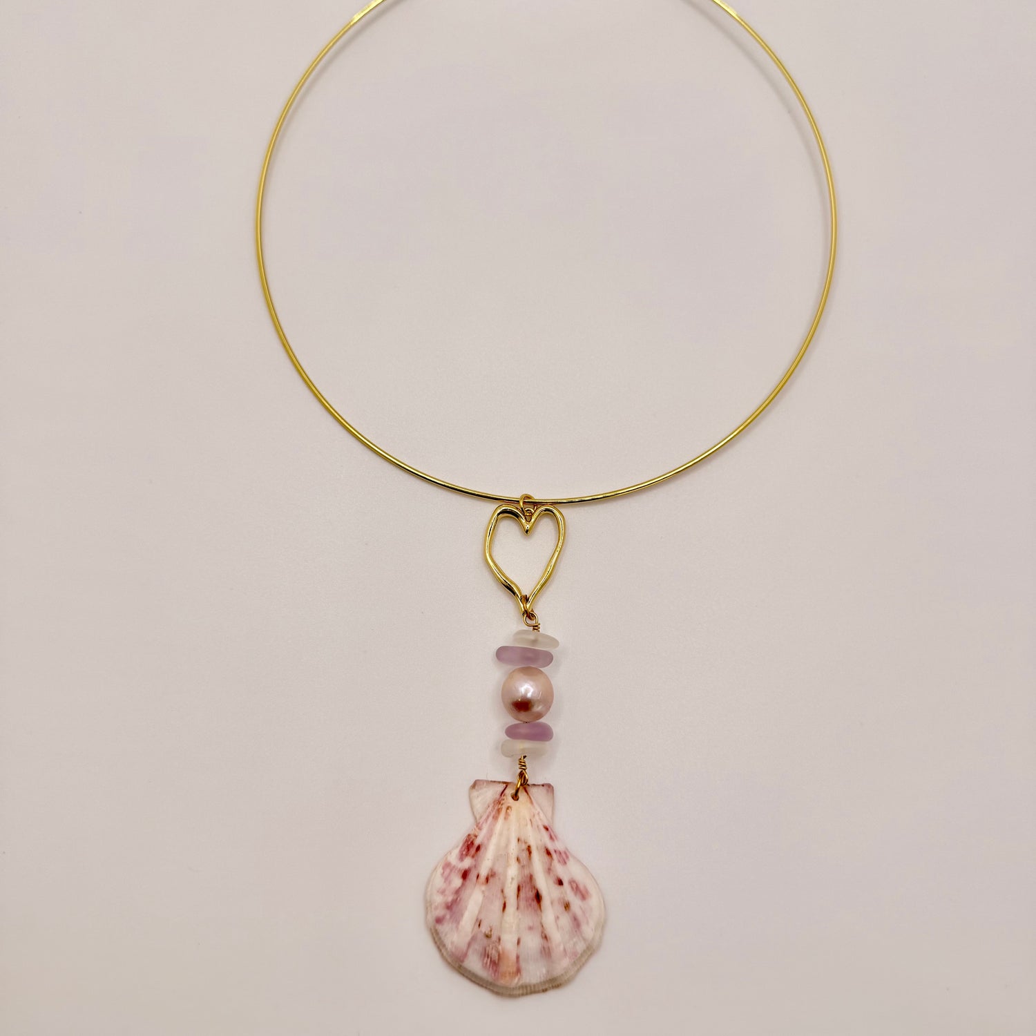Blushing Tide Heart Choker