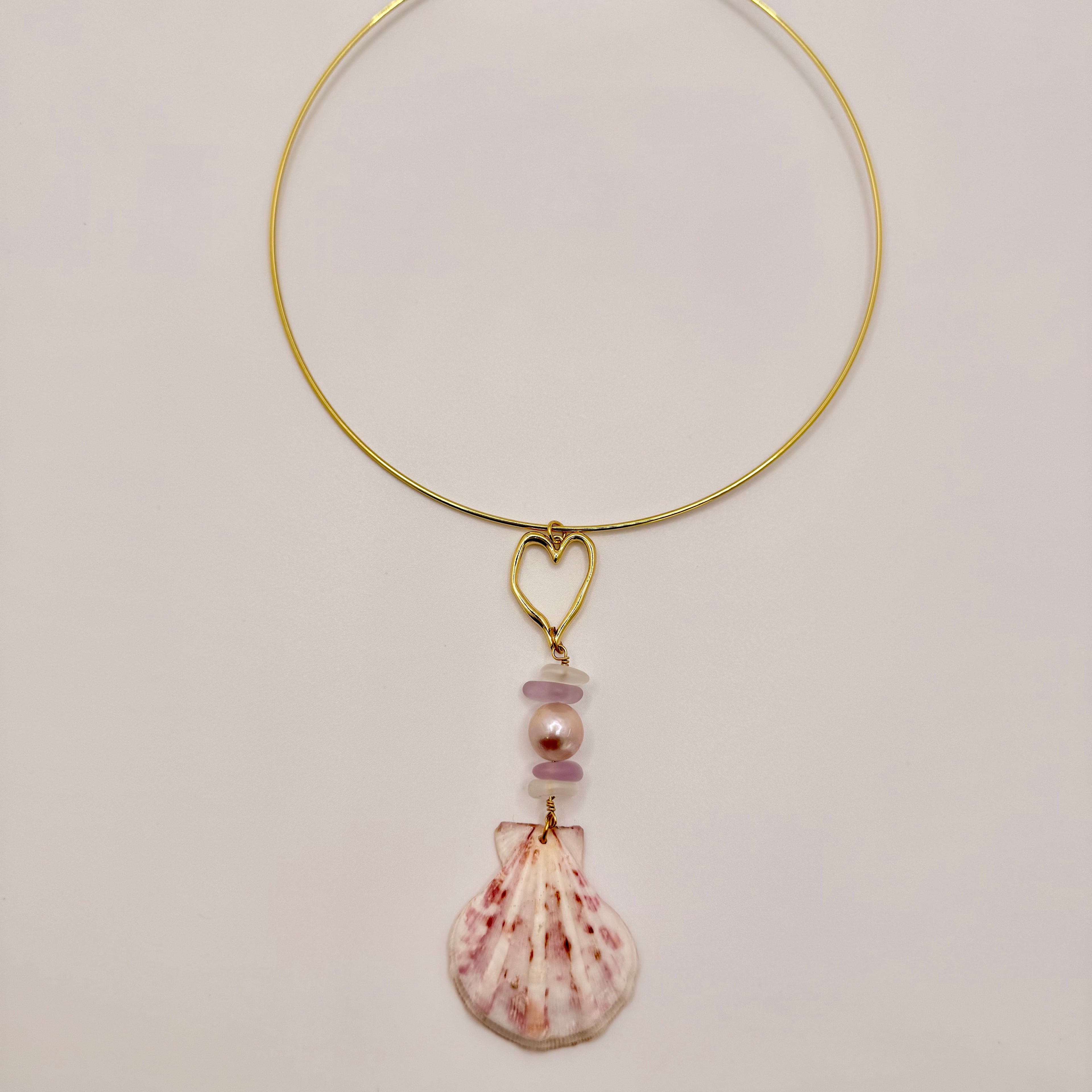 Blushing Tide Heart Choker