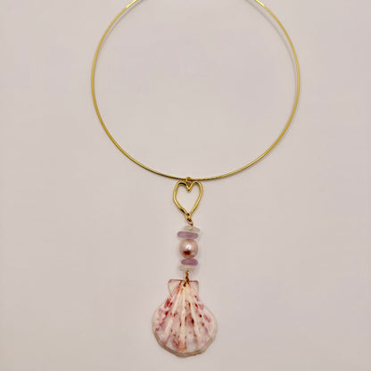 Blushing Tide Heart Choker