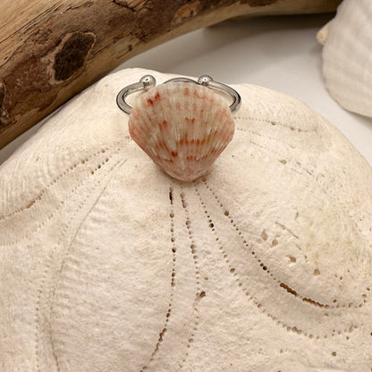 Sunrise Calico Scallop Ring